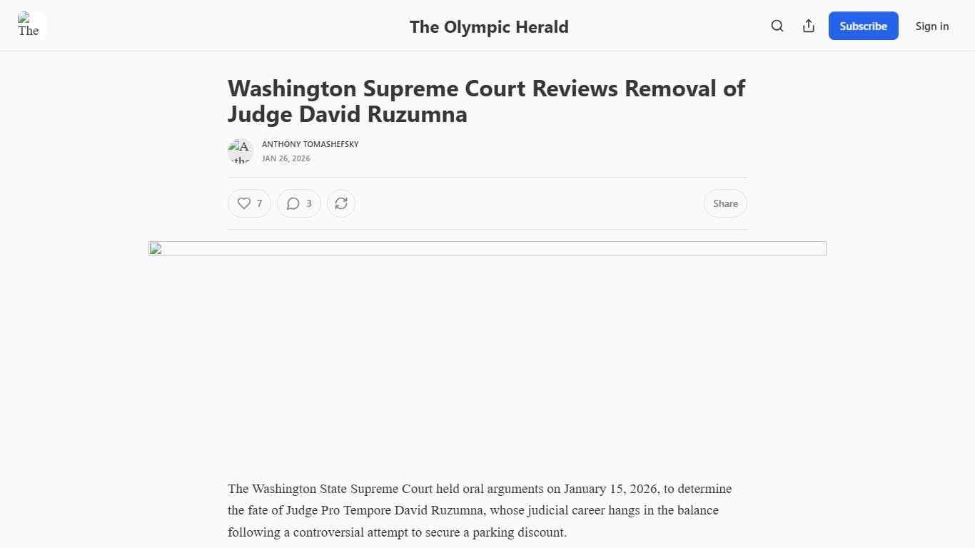 Washington Supreme Court Reviews Removal of Judge David Ruzumna